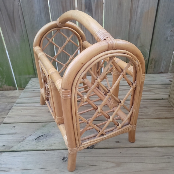 Vintage Rattan Cane Rack Stand - Picture 2 of 5